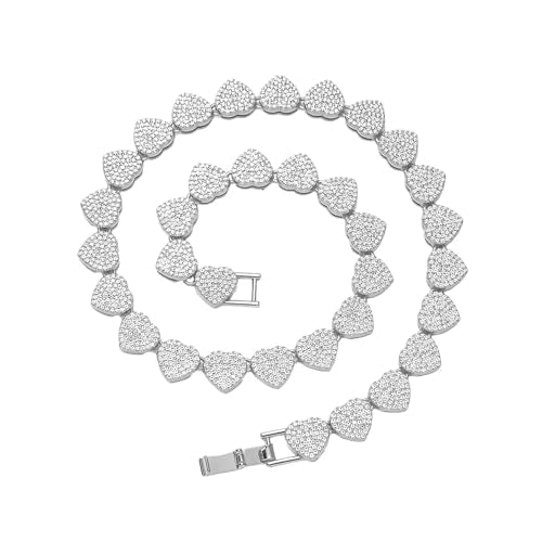 Luxval Women's 3mm CZ Tennis Choker Necklace