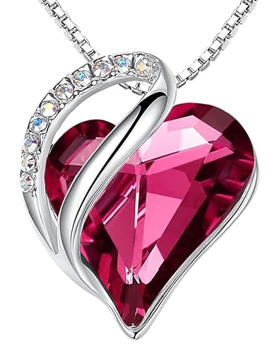 Leafael Women's Infinity Love Heart Crystal Pendant Necklace