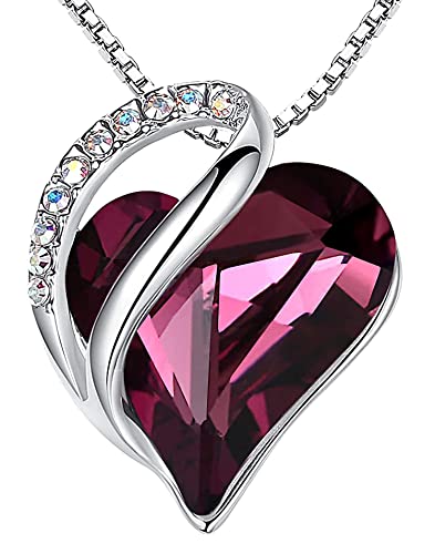 Leafael Women's Infinity Love Heart Crystal Pendant Necklace