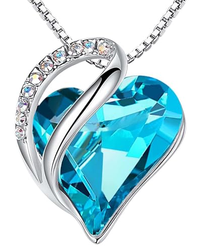 Leafael Women's Infinity Love Heart Crystal Pendant Necklace