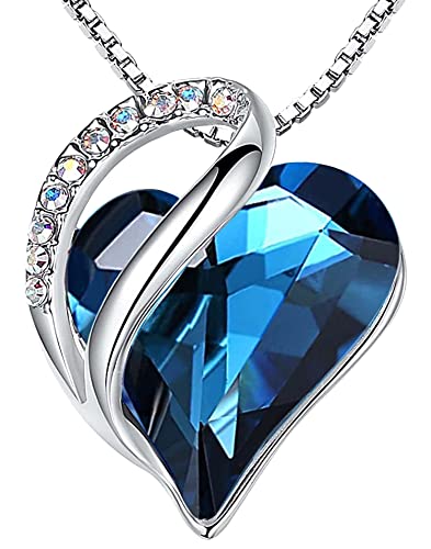 Leafael Women's Infinity Love Heart Crystal Pendant Necklace