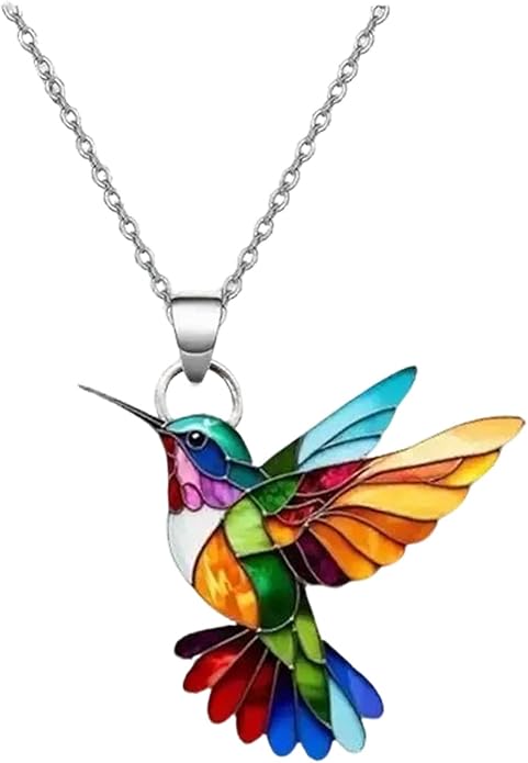 MIFYNN Women's Colorful Acrylic Hummingbird Pendant