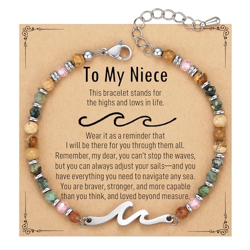TONY & SANDY Women's Natural Stone Wave Bracelet