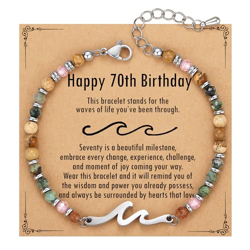 TONY & SANDY Women's Natural Stone Wave Bracelet