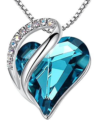 Leafael Women's Infinity Love Heart Crystal Pendant Necklace