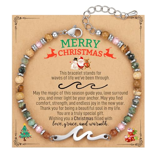 TONY & SANDY Women's Natural Stone Wave Bracelet
