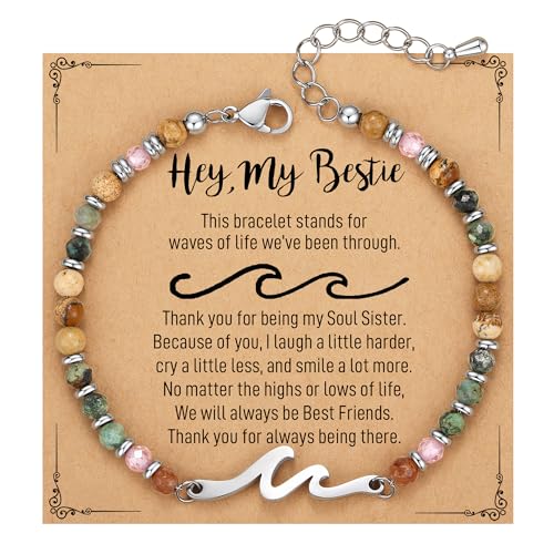 TONY & SANDY Women's Natural Stone Wave Bracelet
