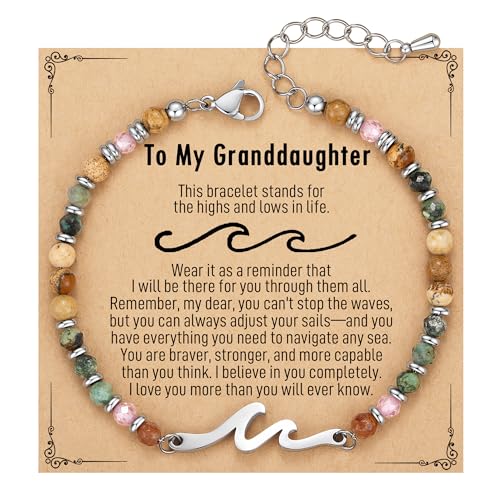 TONY & SANDY Women's Natural Stone Wave Bracelet