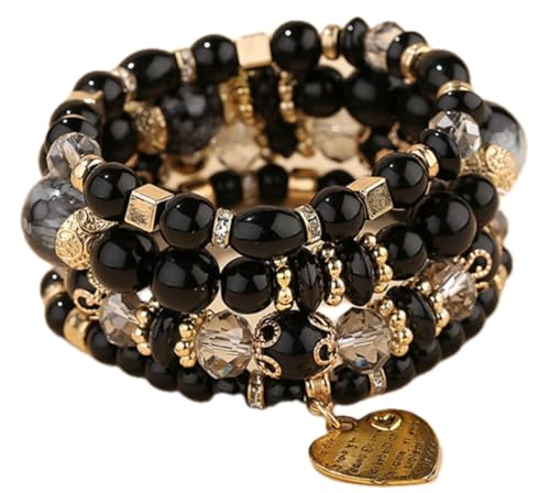 Jewellify Women's Boho Beaded Stackable Bracelet Set