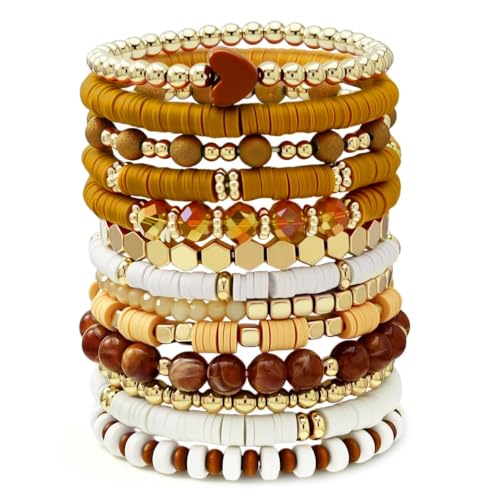 Opalaysria Women's Bohemian Beaded Stretch Bracelet Set