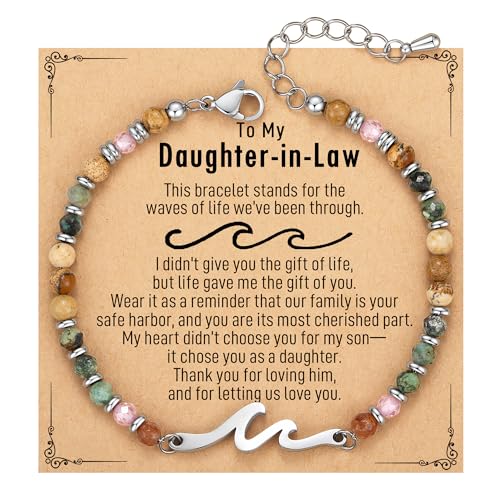 TONY & SANDY Women's Natural Stone Wave Bracelet