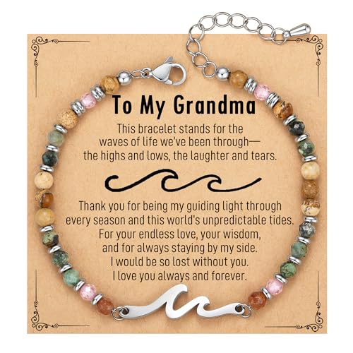 TONY & SANDY Women's Natural Stone Wave Bracelet