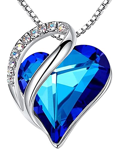 Leafael Women's Infinity Love Heart Crystal Pendant Necklace
