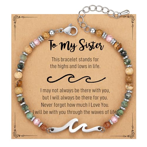 TONY & SANDY Women's Natural Stone Wave Bracelet