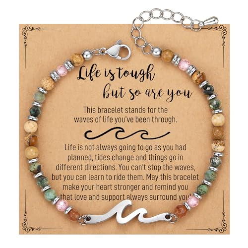 TONY & SANDY Women's Natural Stone Wave Bracelet