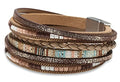 Fesciory Women's Boho Western Leather Wrap Cuff Bracelet