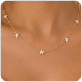 CUEZIY Women's Cubic Zirconia Station Choker Necklace
