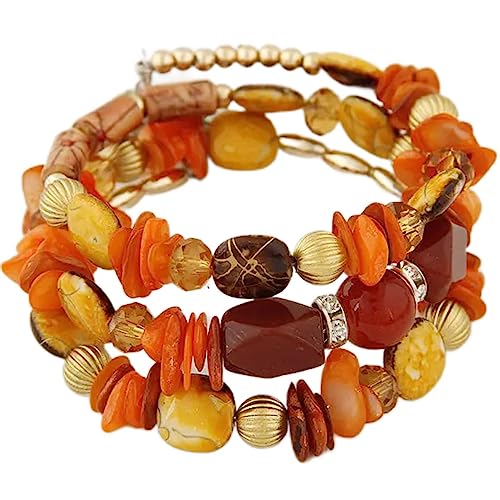 Jewellify Women's Boho Beaded Stackable Bracelet Set