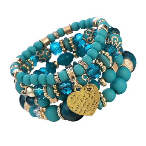 Jewellify Women's Boho Beaded Stackable Bracelet Set