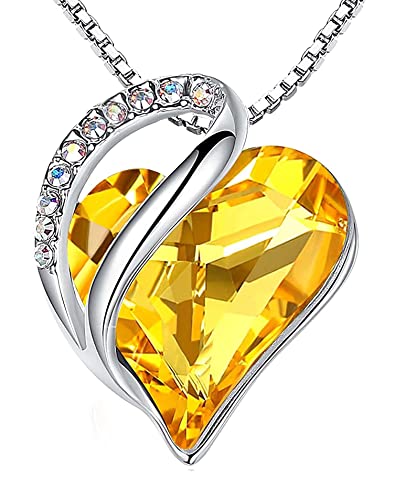 Leafael Women's Infinity Love Heart Crystal Pendant Necklace
