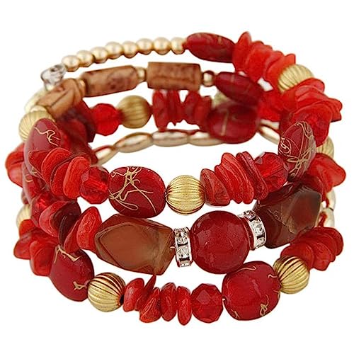 Jewellify Women's Boho Beaded Stackable Bracelet Set