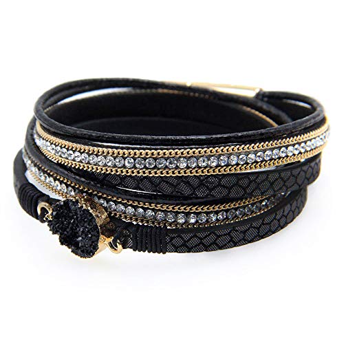 Fesciory Women's Boho Western Leather Wrap Cuff Bracelet