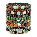 Opalaysria Women's Bohemian Beaded Stretch Bracelet Set