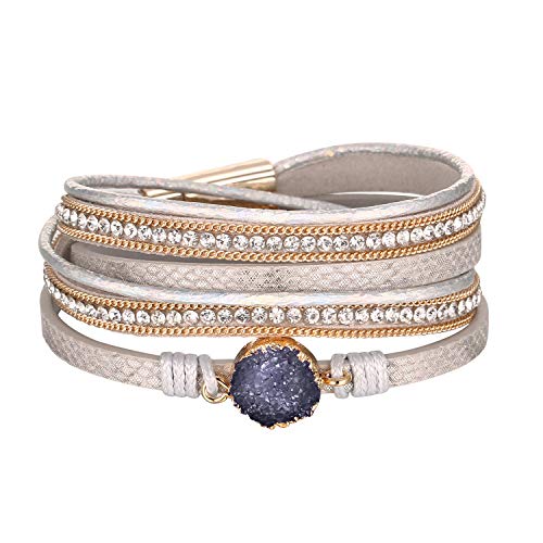 Fesciory Women's Boho Western Leather Wrap Cuff Bracelet