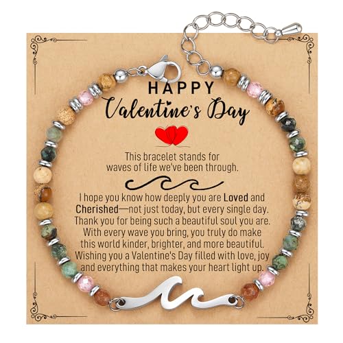TONY & SANDY Women's Natural Stone Wave Bracelet