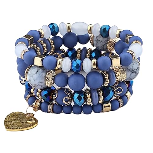Jewellify Women's Boho Beaded Stackable Bracelet Set