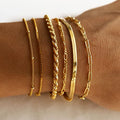 DEARMAY Women's 14K Gold Plated Chain Bracelet Set
