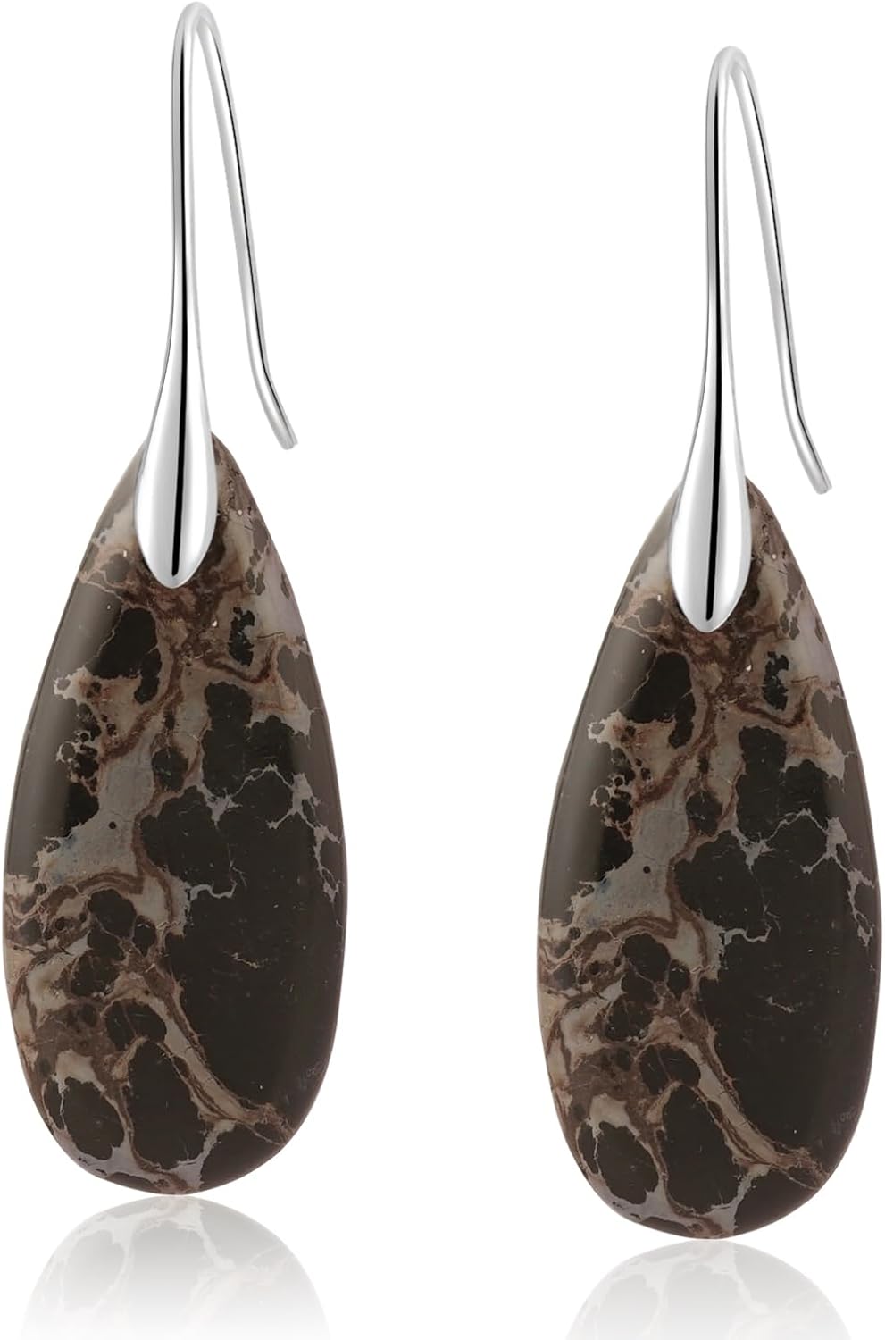Sriomu Women's Natural Stone Fishhook Dangle Earrings