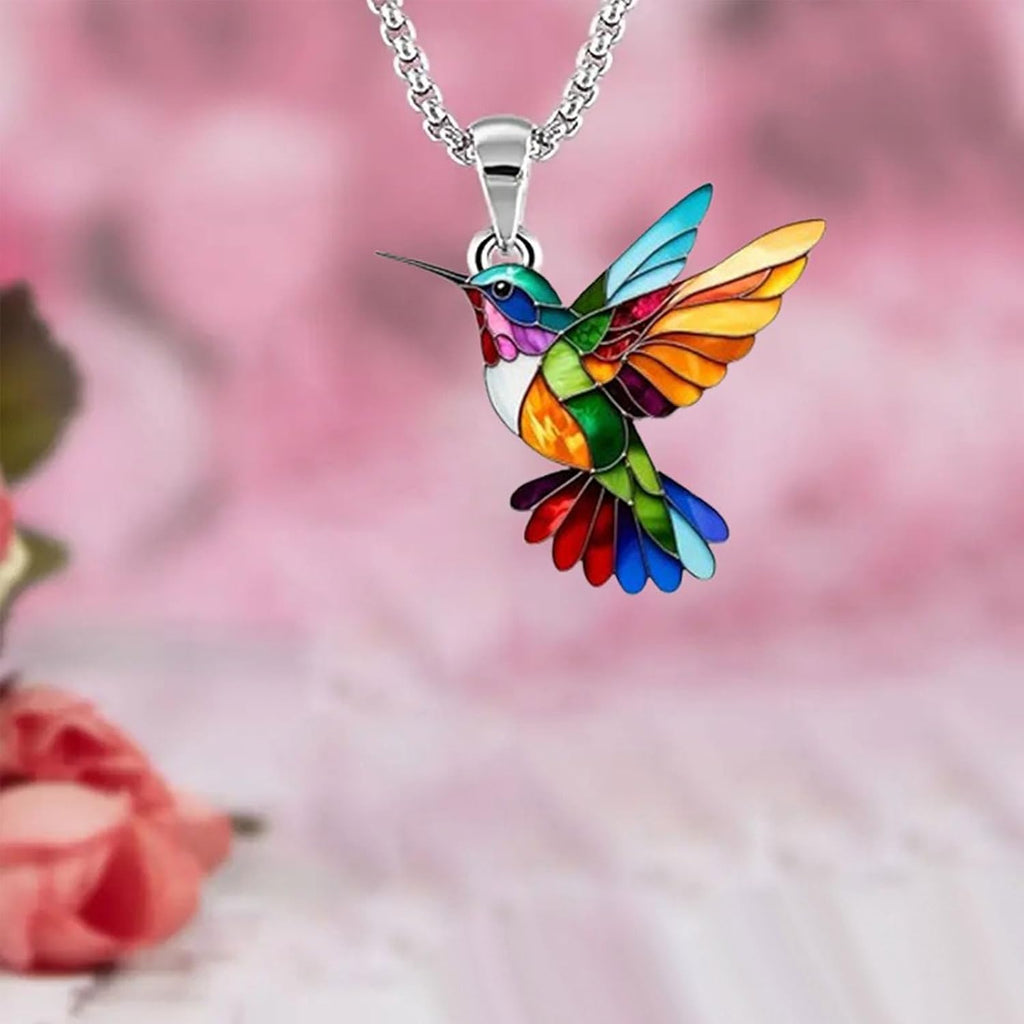 MIFYNN Women's Colorful Acrylic Hummingbird Pendant
