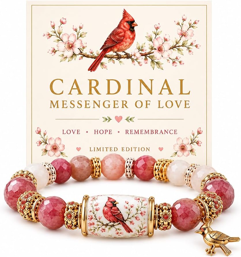 LIU JUN Women's Natural Stone Bead Stretch Bracelet 19.1cm