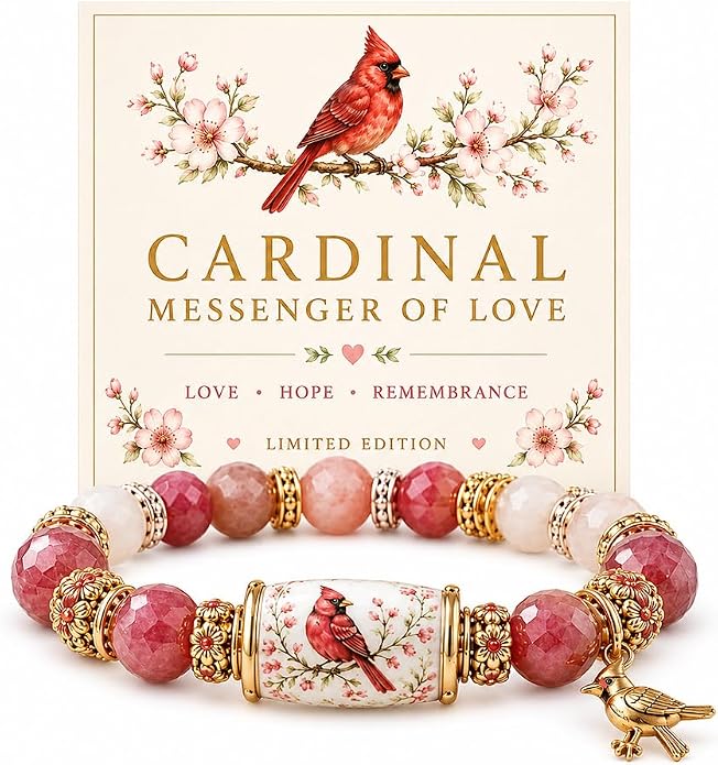 LIU JUN Women's Natural Stone Bead Stretch Bracelet 19.1cm