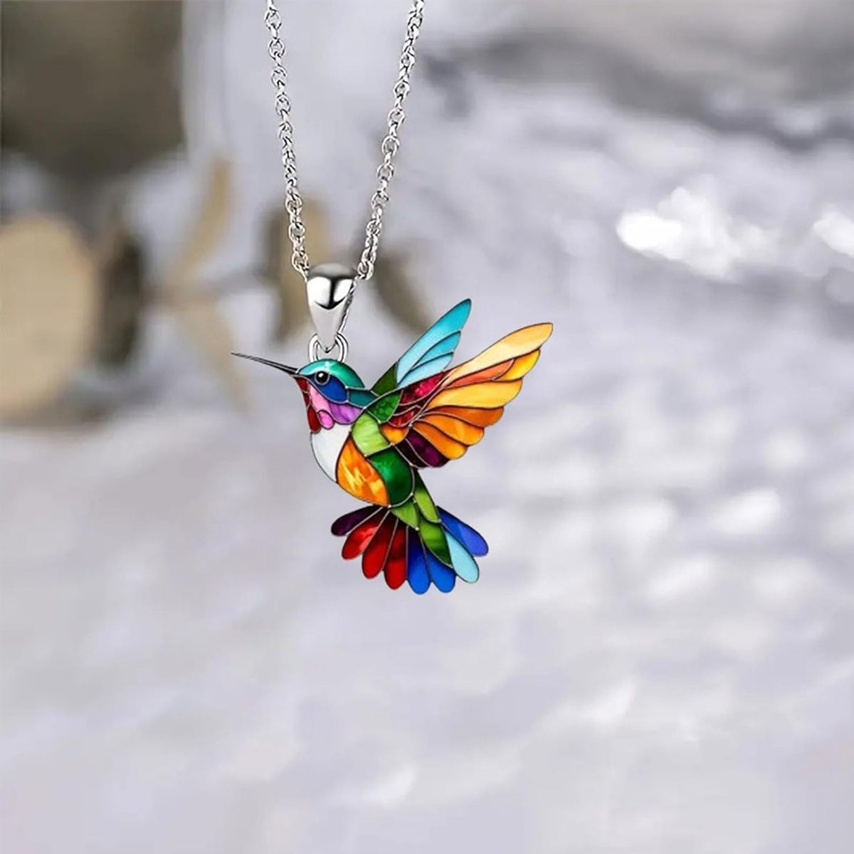 MIFYNN Women's Colorful Acrylic Hummingbird Pendant