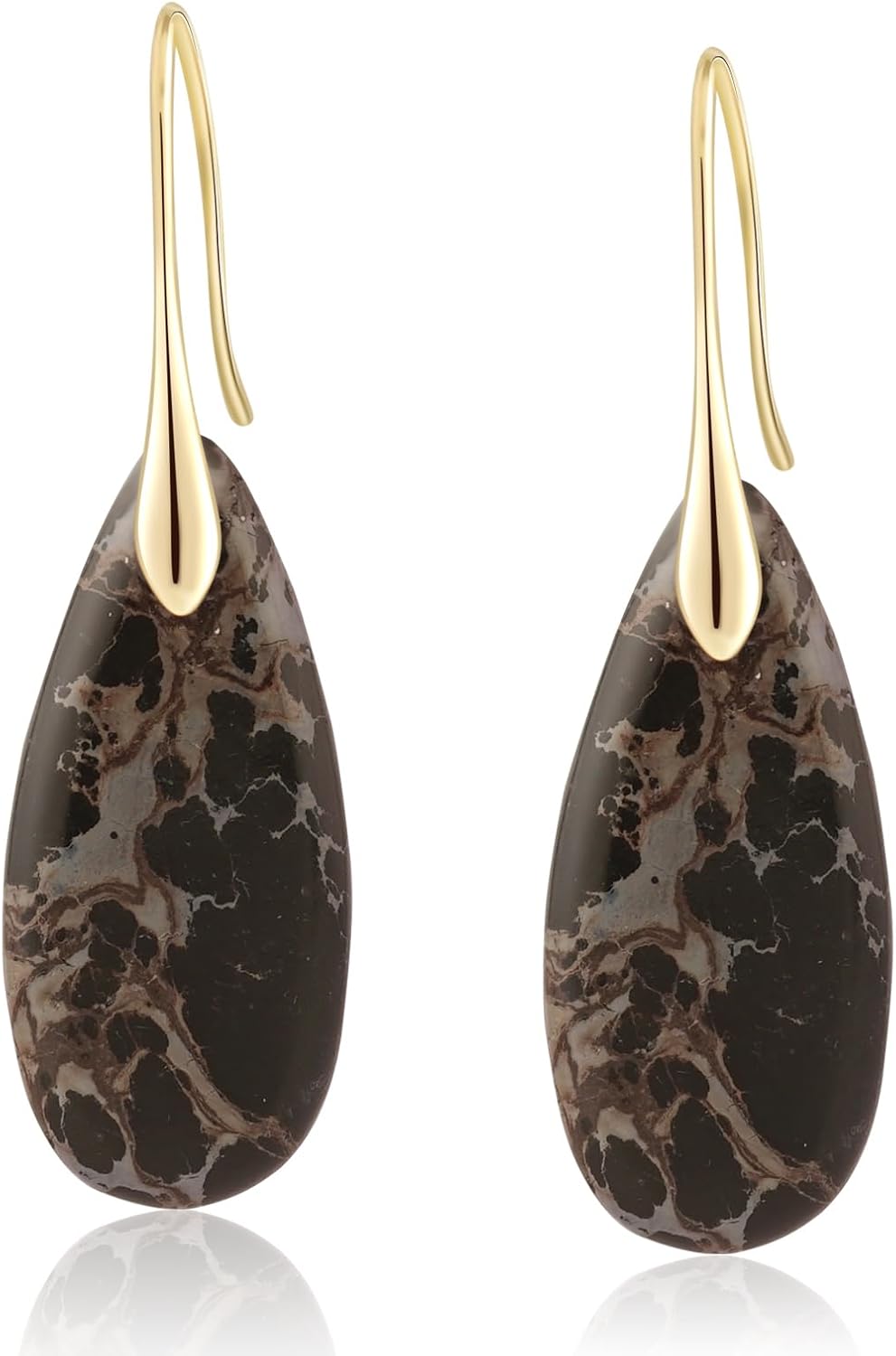 Sriomu Women's Natural Stone Fishhook Dangle Earrings