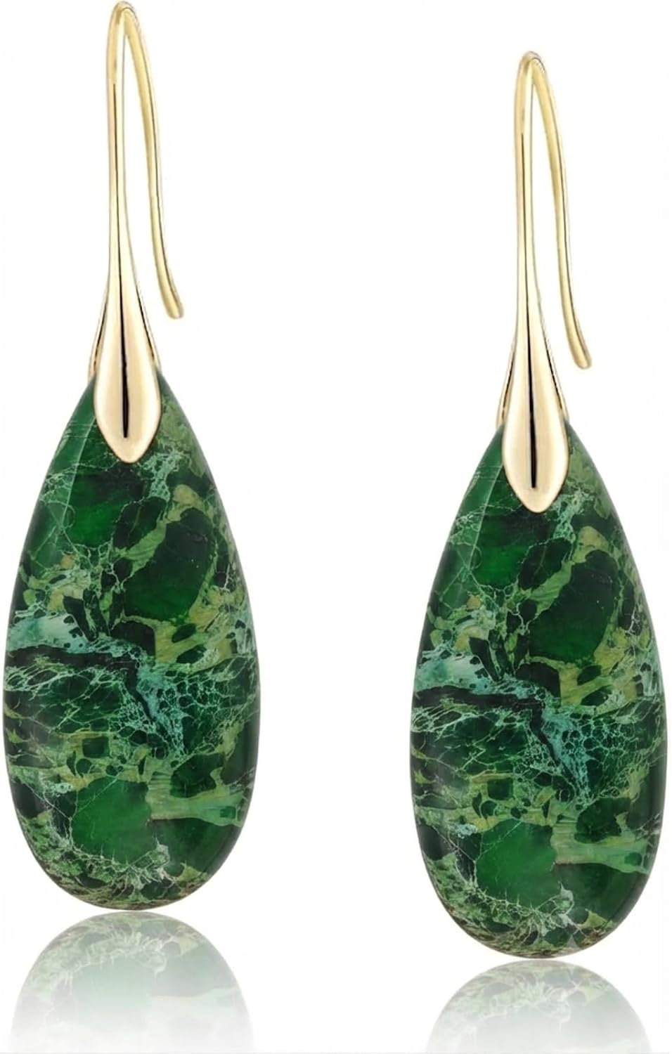 Sriomu Women's Natural Stone Fishhook Dangle Earrings