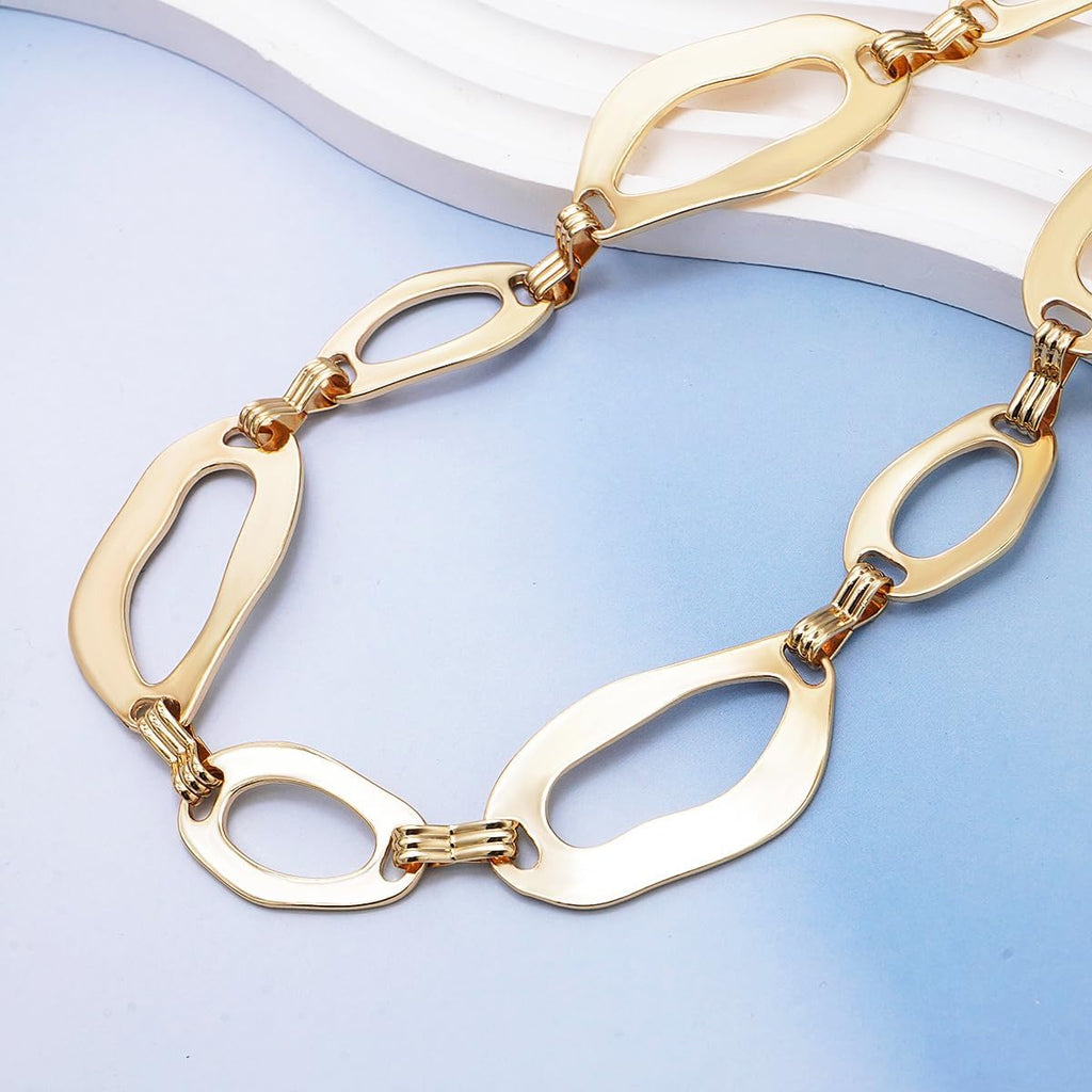 Suyi Women's Chunky Curb Chain Waist Belt