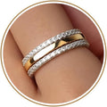 Purplepig Women's Two Tone CZ Eternity Band Set
