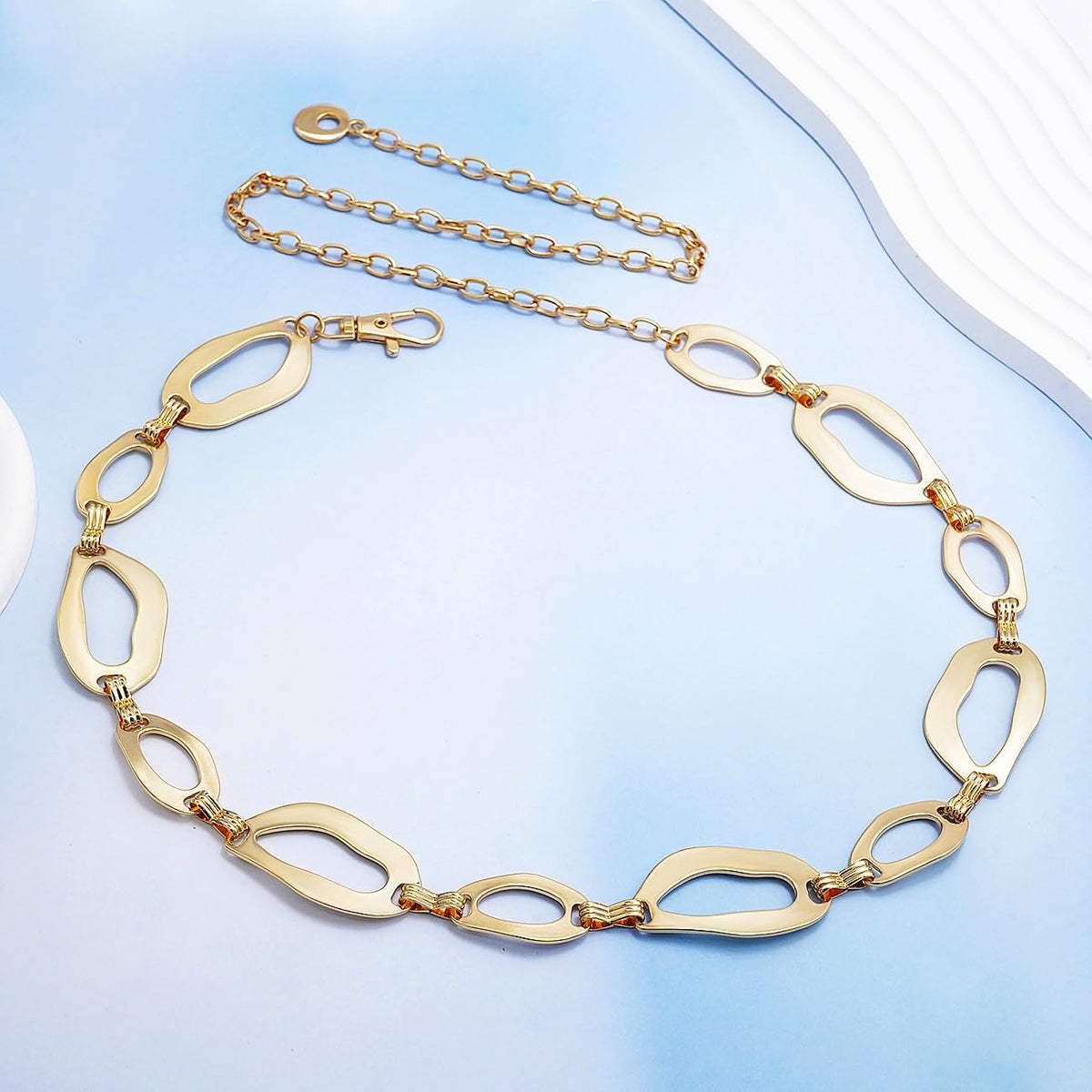 Suyi Women's Chunky Curb Chain Waist Belt