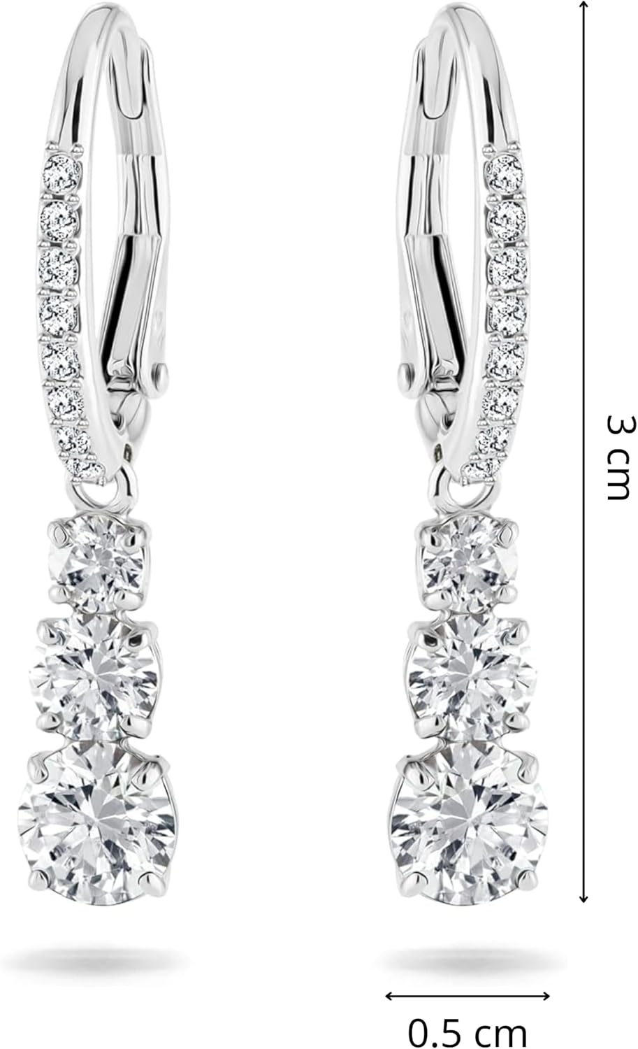 Swarovski Women's Attract Trilogy Drop Pierced Earrings