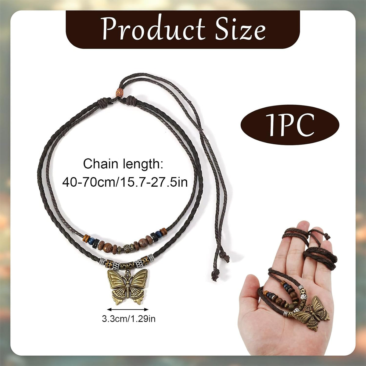 CZMZHFC Women's Vintage Butterfly Pendant Choker Necklace
