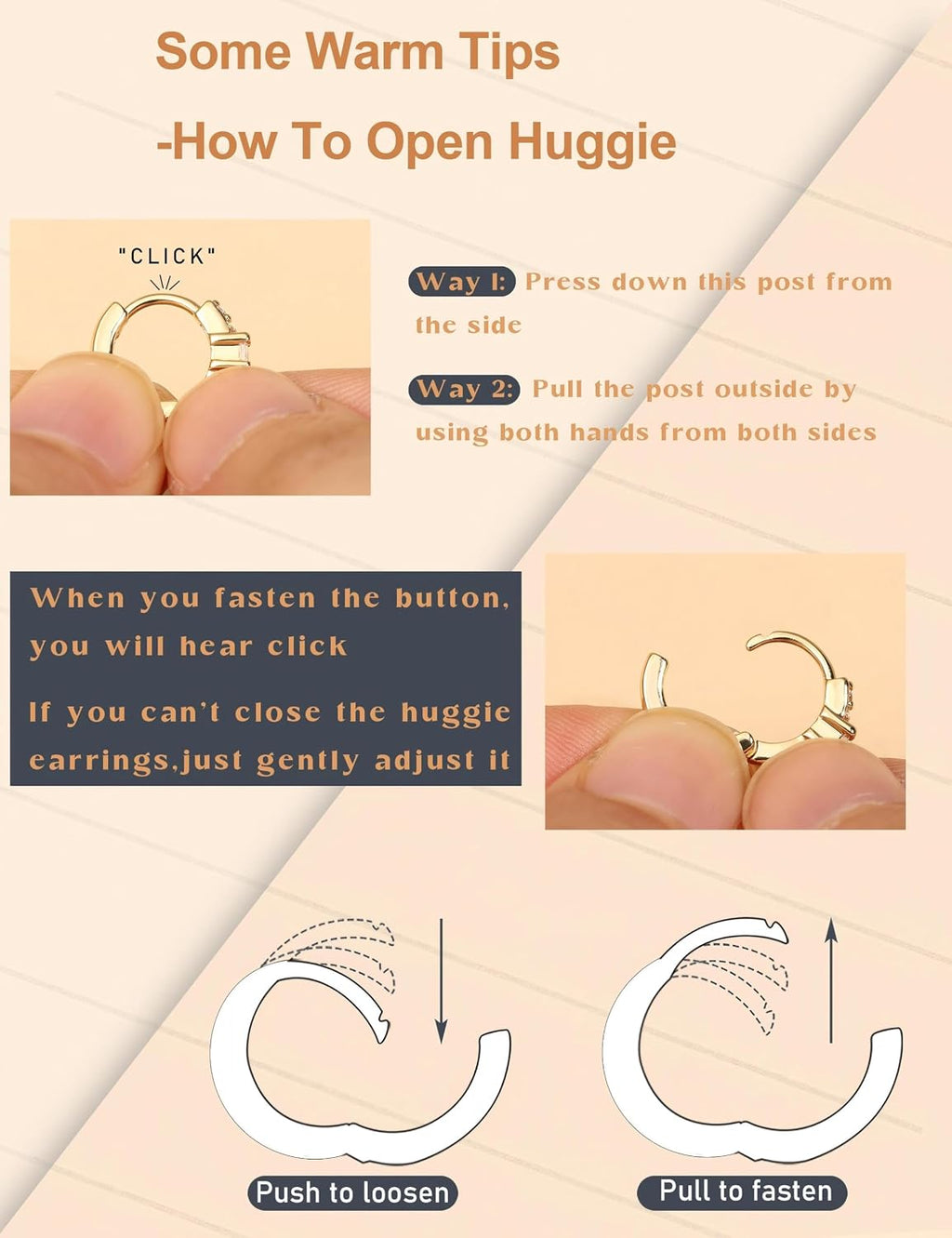 LOLIAS Women's Chunky Huggie Hoop Earrings Set