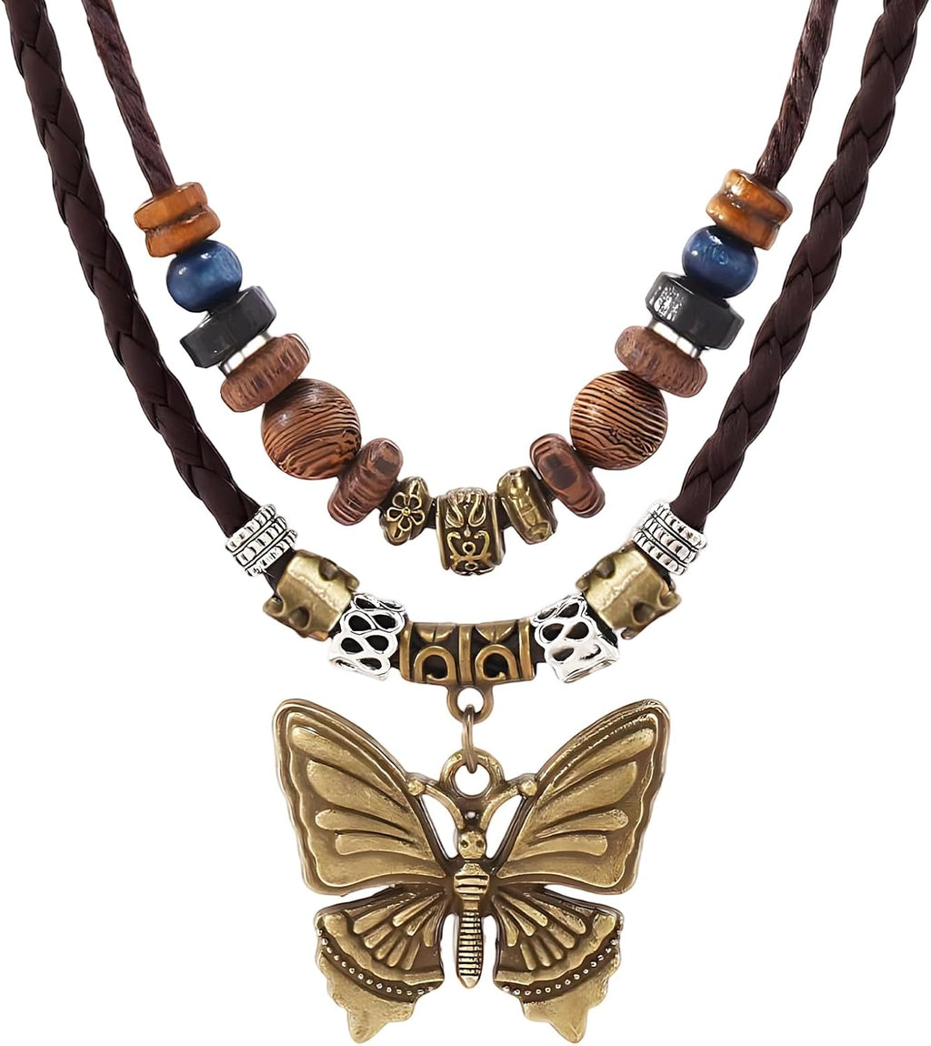CZMZHFC Women's Vintage Butterfly Pendant Choker Necklace