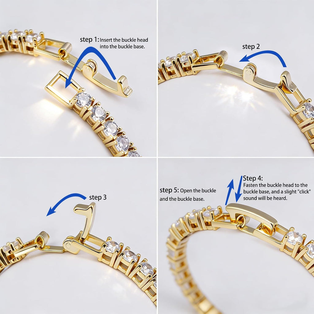 Haqptul Women's 3mm CZ Tennis Bracelet