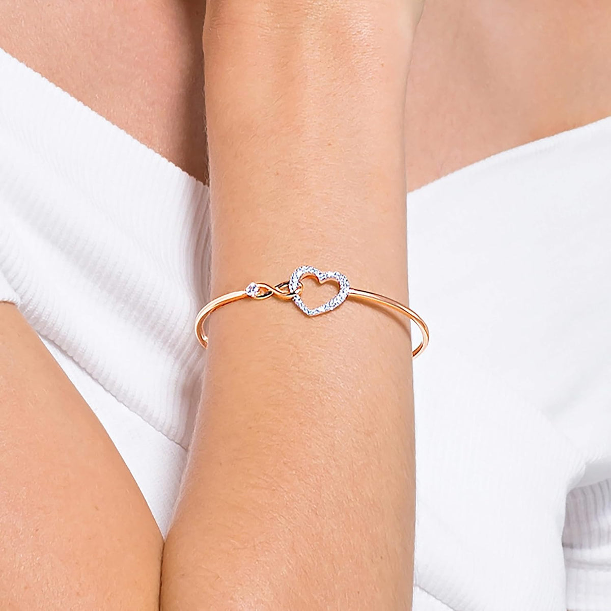 Swarovski Women's Infinity Heart Crystal Bangle