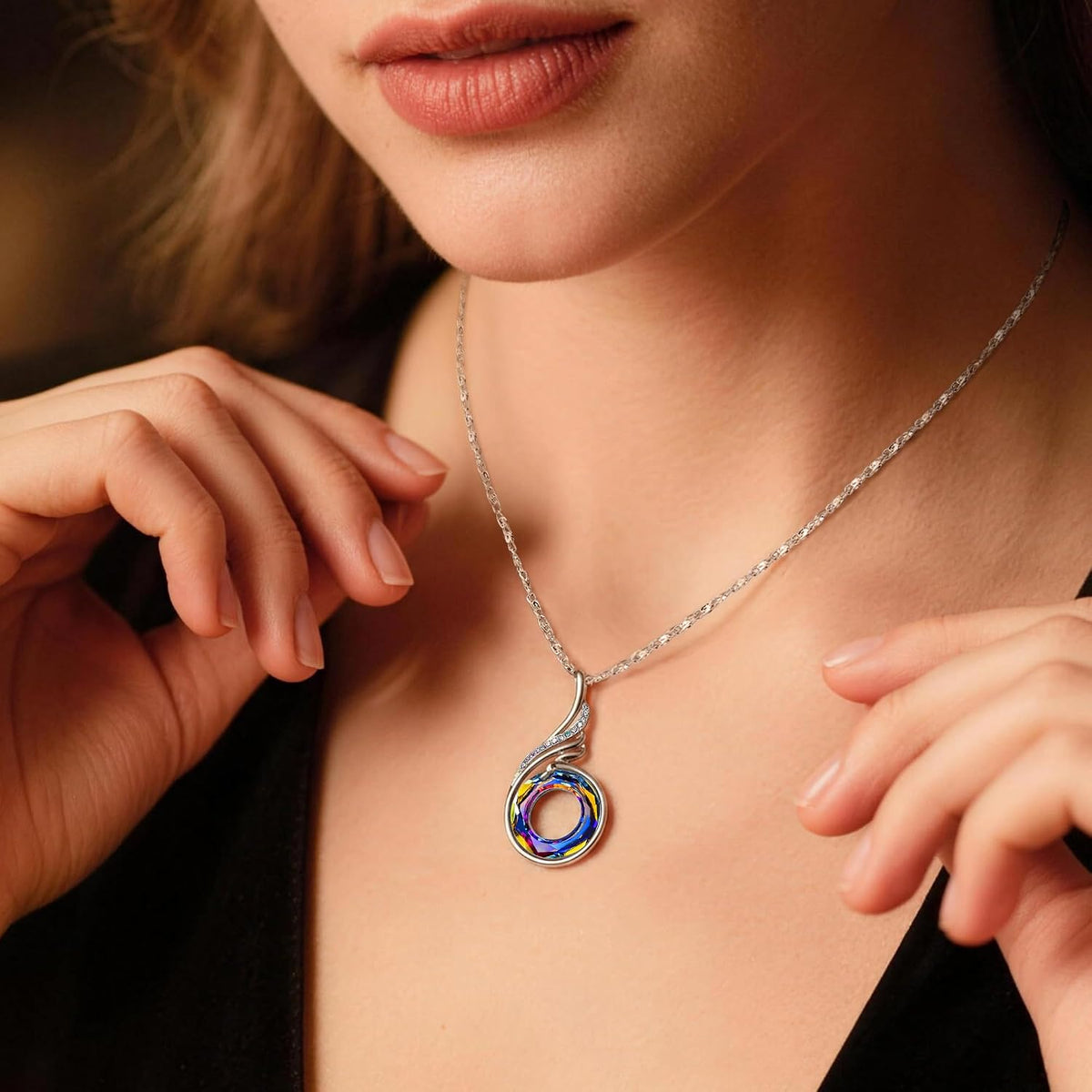 Kate Lynn Women's Phoenix Crystal Pendant Necklace