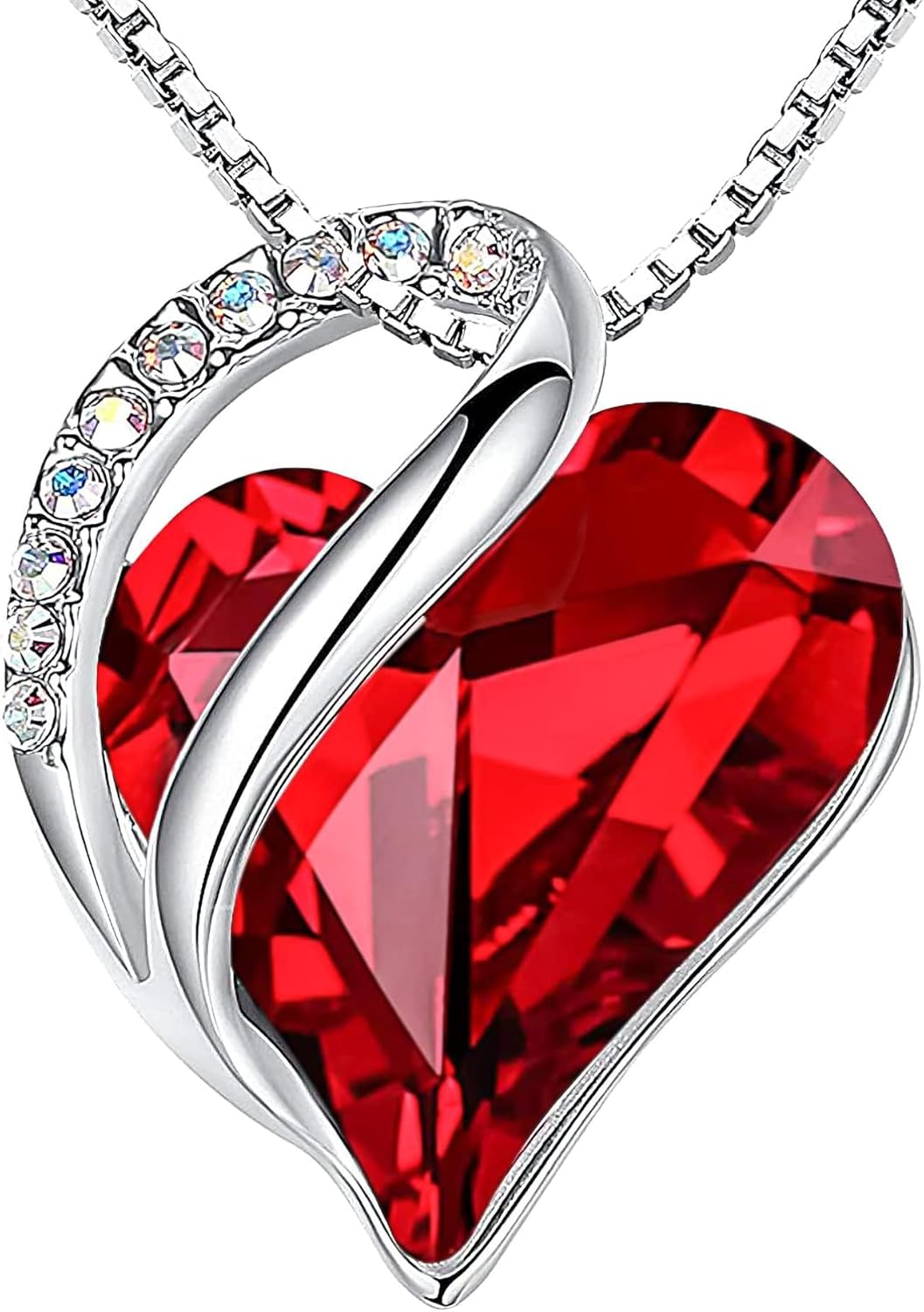 Leafael Women's Infinity Love Heart Crystal Pendant Necklace