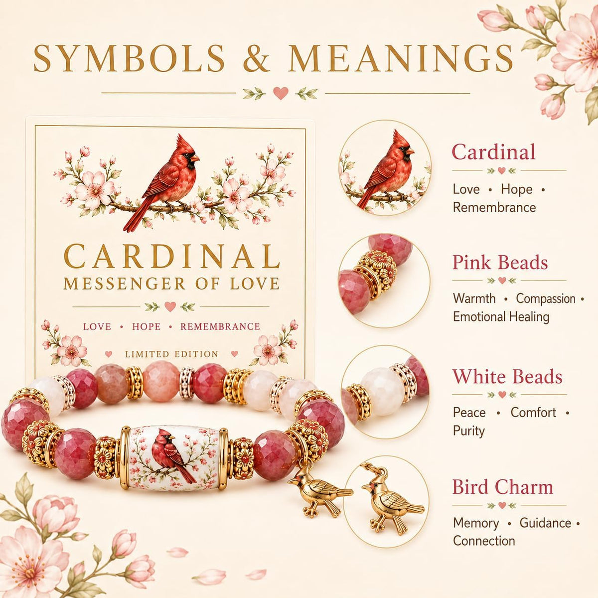 LIU JUN Women's Natural Stone Bead Stretch Bracelet 19.1cm